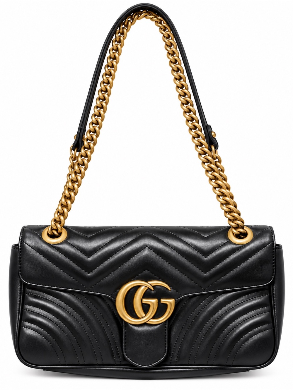 GG Marmont medium Matelasse Leather Crossbody Bag Black